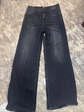 High-Rise Black Wide-Leg Jeans for Women 13/31